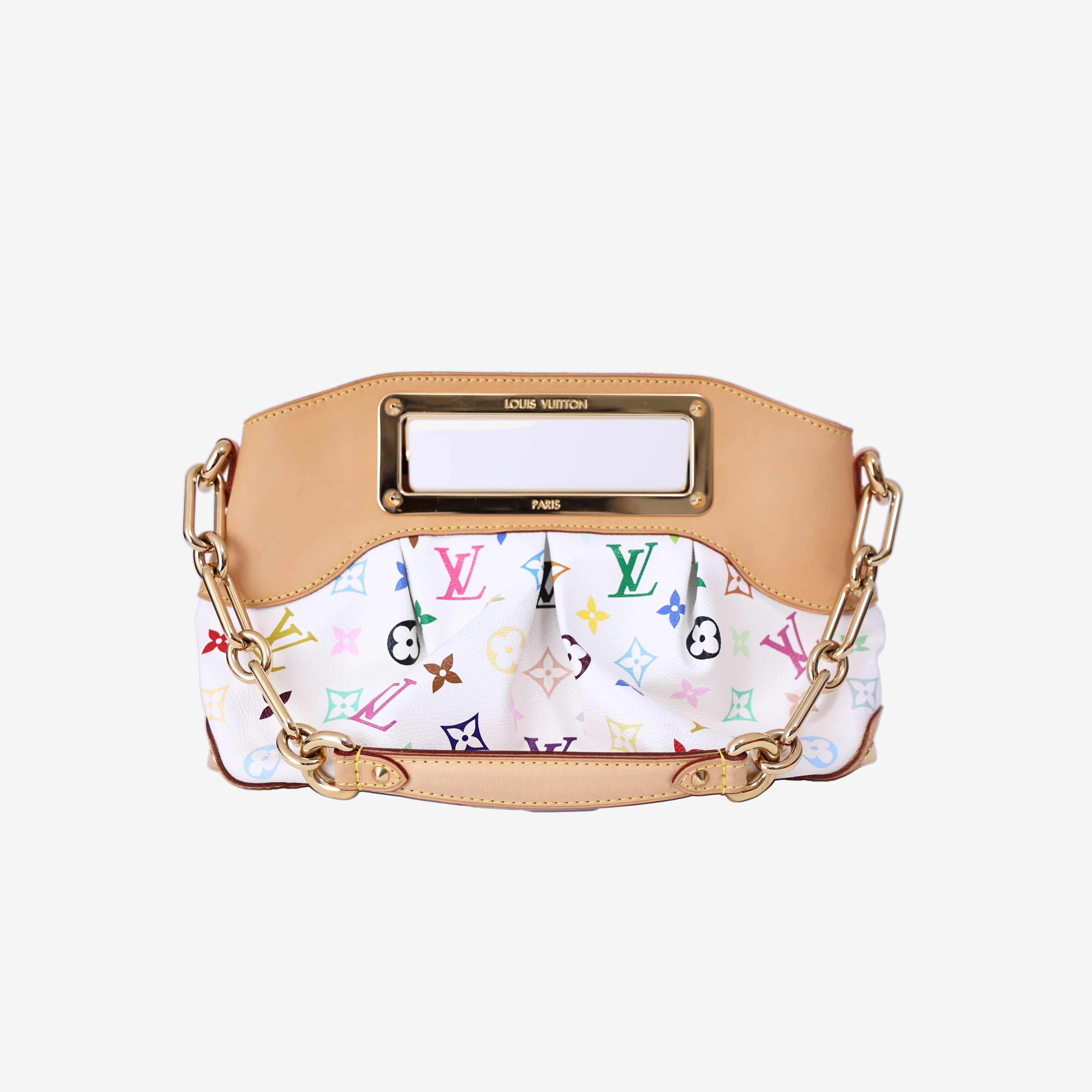Louis Vuitton Judy Bag in White Monogram Canvas with Gold Hardware back view