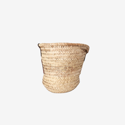 Celine Classic Panier Bag in Braided Palm and Calfskin Leather
