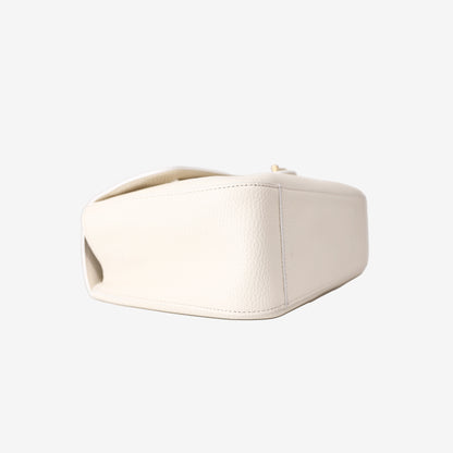 Chanel Maxi Flap Bag 32 in White Grained Calfskin Leather with Gold Hardware