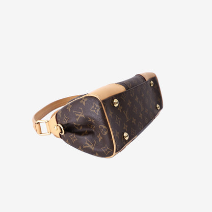 Louis Vuitton Beverly MM Shoulder Bag in Monogram Coated Canvas/Natural Cowhide Leather with Gold Hardware