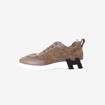 Hermès Bouncing Sneakers in Etoupe Suede and Calfskin (Size 42) (Contact to Enquire)