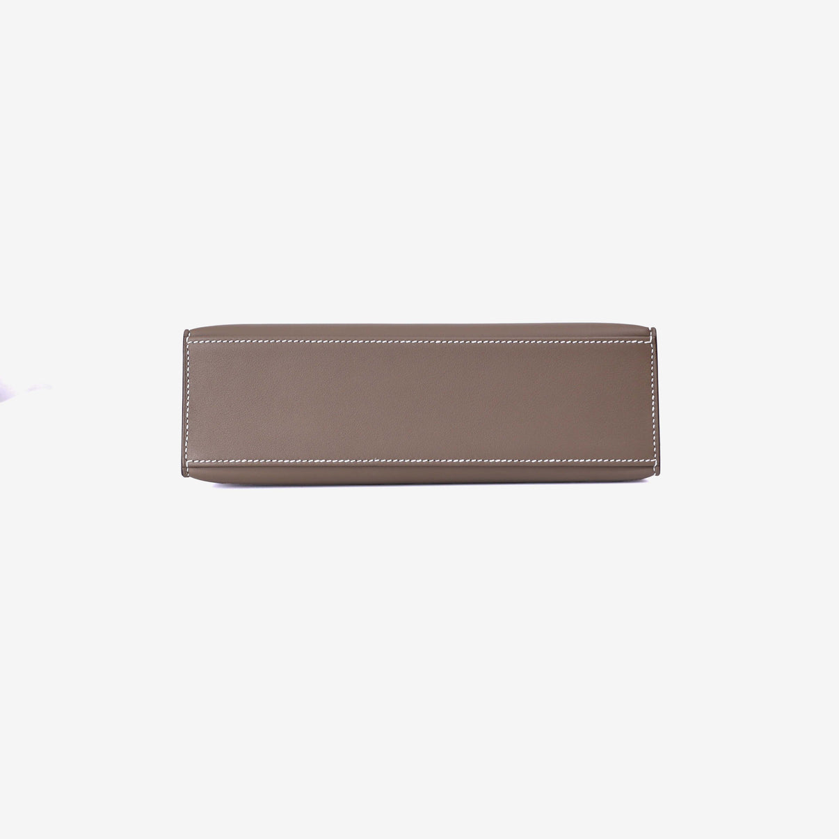 Hermès Kelly Pochette in Etoupe Swift Leather with Palladium Hardware bottom view