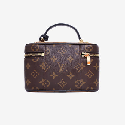 Louis Vuitton Vanity Chaine Pouch Bag in Brown Monogram Reverse Canvas with Gold Hardware back view