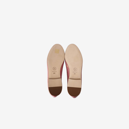 Chanel 26K Ballet Flats in Pink Turquoise Leather (Size 38)