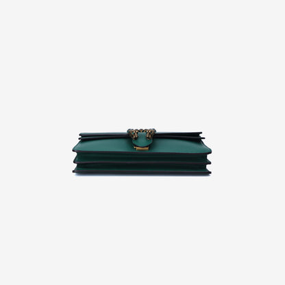 Gucci Dionysus Small Shoulder Bag in Green Grained Calfskin Leather with Silver Hardware bottom view