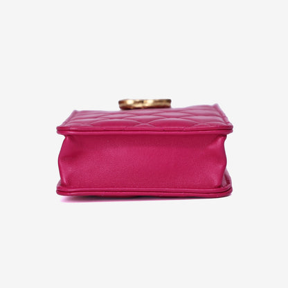Chanel Matelassé Phone Holder Chain Bag in Pink Lambskin with Gold Hardware