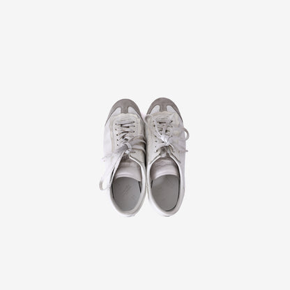 Maison Margiela Featherlight Low-Top Sneakers in White Calf Leather & Suede (Size 37)
