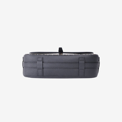 Goyard Belvédère Messenger Bag in Black Chevron Monogram Canvas with Silver Hardware