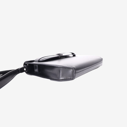 Hermès Kelly Dépêches 25 in Noir Barenia Leather with Palladium Hardware