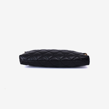 Chanel Matelassé Small Hobo Shoulder Bagin Black Lambskin Leather with Gold Hardware bottom view