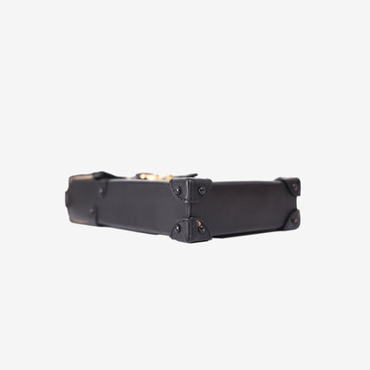 Louis Vuitton Monogram Vertical Trunk Pochette in Brown and Black Monogram Canvas with Gold Hardware