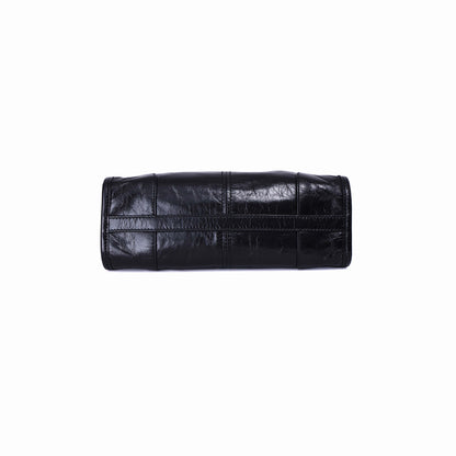 Prada Bonnie Mini Leather Top-Handle Bag in Black Calfskin Leather