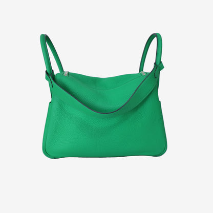 Hermès Lindy 26 in Bamboo Clemence Leather with Palladium Hardware back view