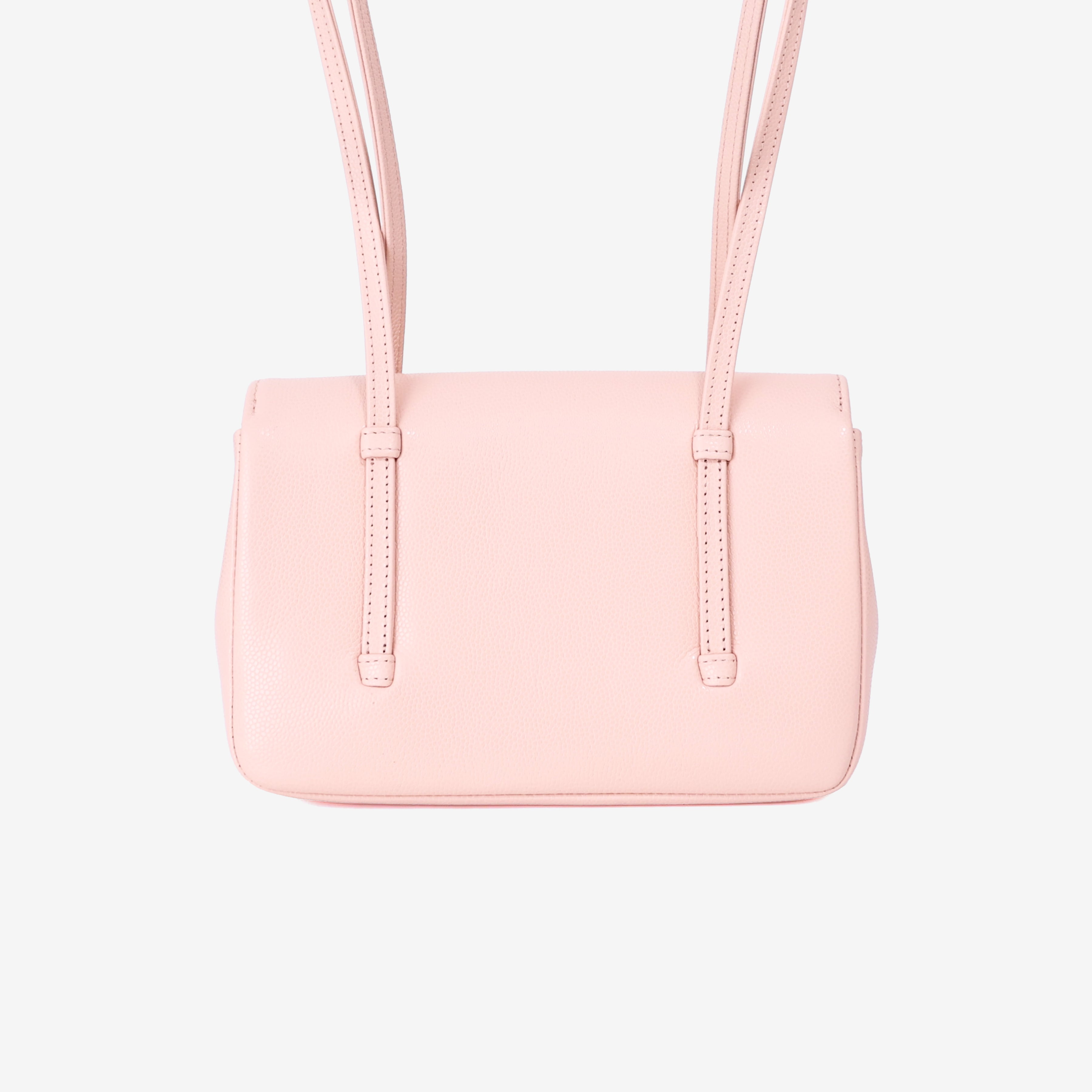 Chanel 26P Preppy Flap Mini Bag in Light Pink Calfskin Leather with Gold Hardware back view