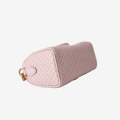 Louis Vuitton Nano Speedy Bag in Light Pink Monogram Embossed Leather with Gold Hardware