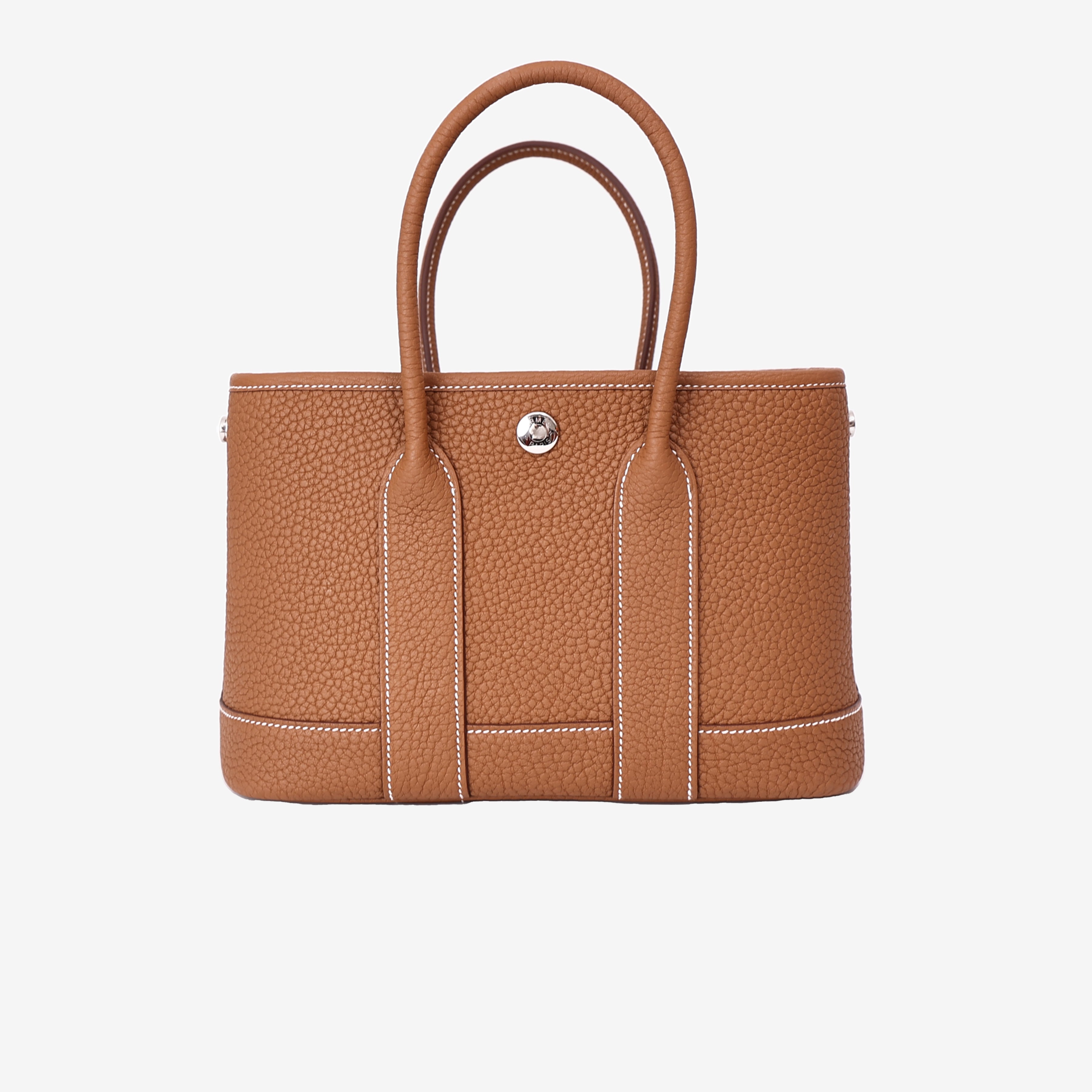 Hermès Mini Garden Party in Gold Clemence Leather with Palladium Hardware front view