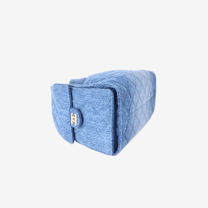 Chanel 25 Hobo Bag Small in Blue Denim with Gold Hardware
