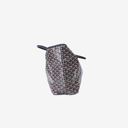 Goyard Saint Louis PM Tote in Black Goyardine Canvas Leather with Palladium Hardware side view