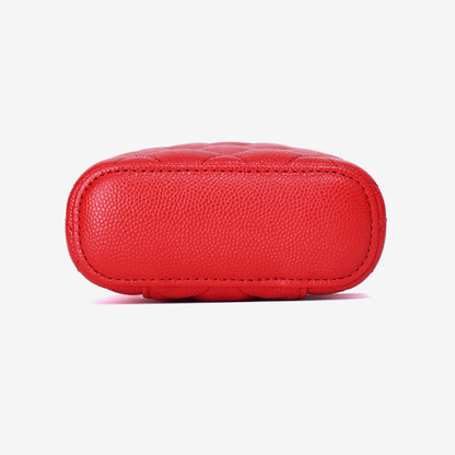 Chanel Vertical Vanity Case in Red Caviar Leather with Gold Hardware