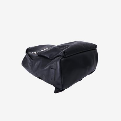 Fendi Monster Rucksack Backpack in Black Calfskin Leather/Crocodile Leather with Silver Hardware