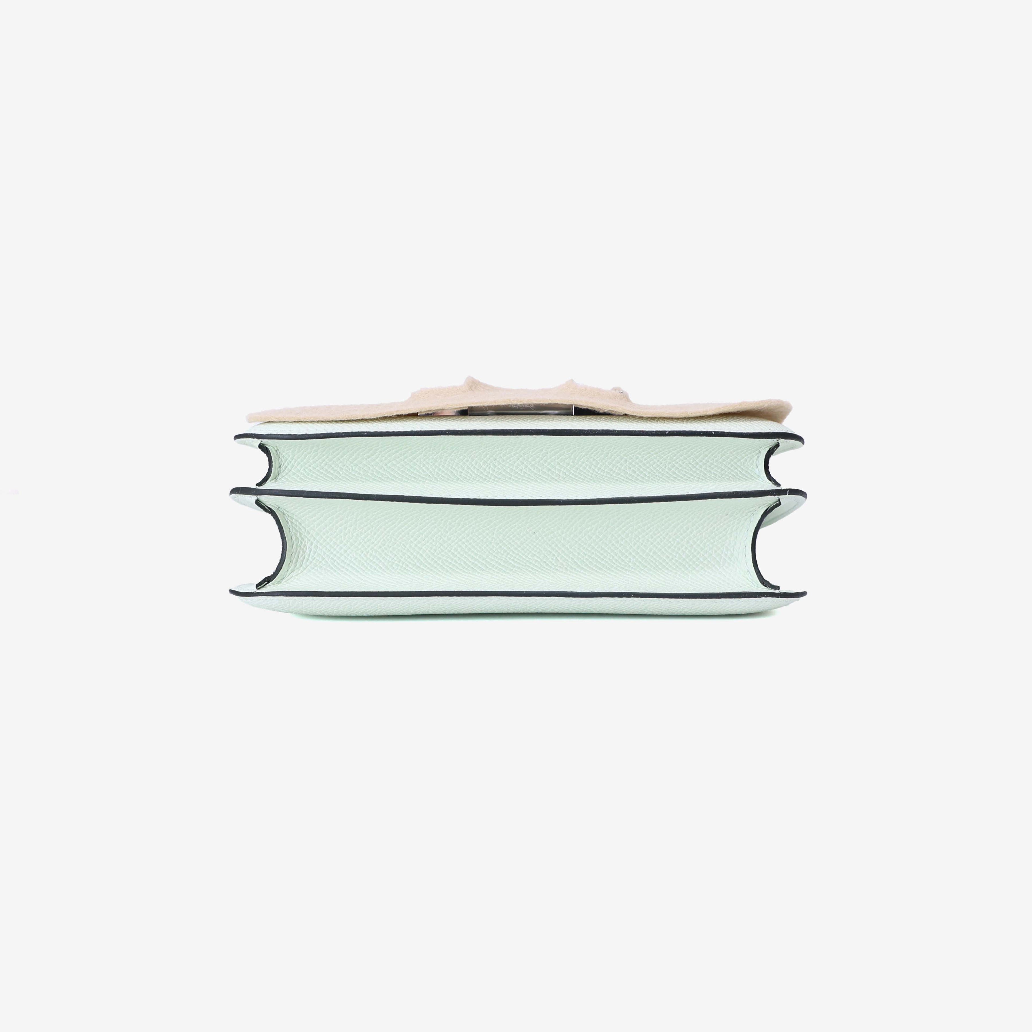 Hermès Constance 18 in Vert Fizz Epsom Leather with Palladium Hardware bottom view