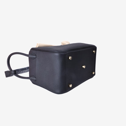 Hermès Lindy 26 in Black Clemence Leather with Gold-Plated Hardware