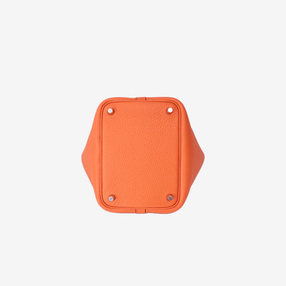 Hermès Picotin Lock 18 in Orange Clemence Leather with Palladium Hardware