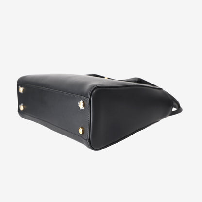 Chanel 26 Shopping Bag Small in Black Calfskin Leather with Gold-Tone Metal