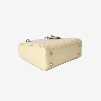 Dior Small Lady Dior Bag in Yellow Patent Leather with Gold Hardware
