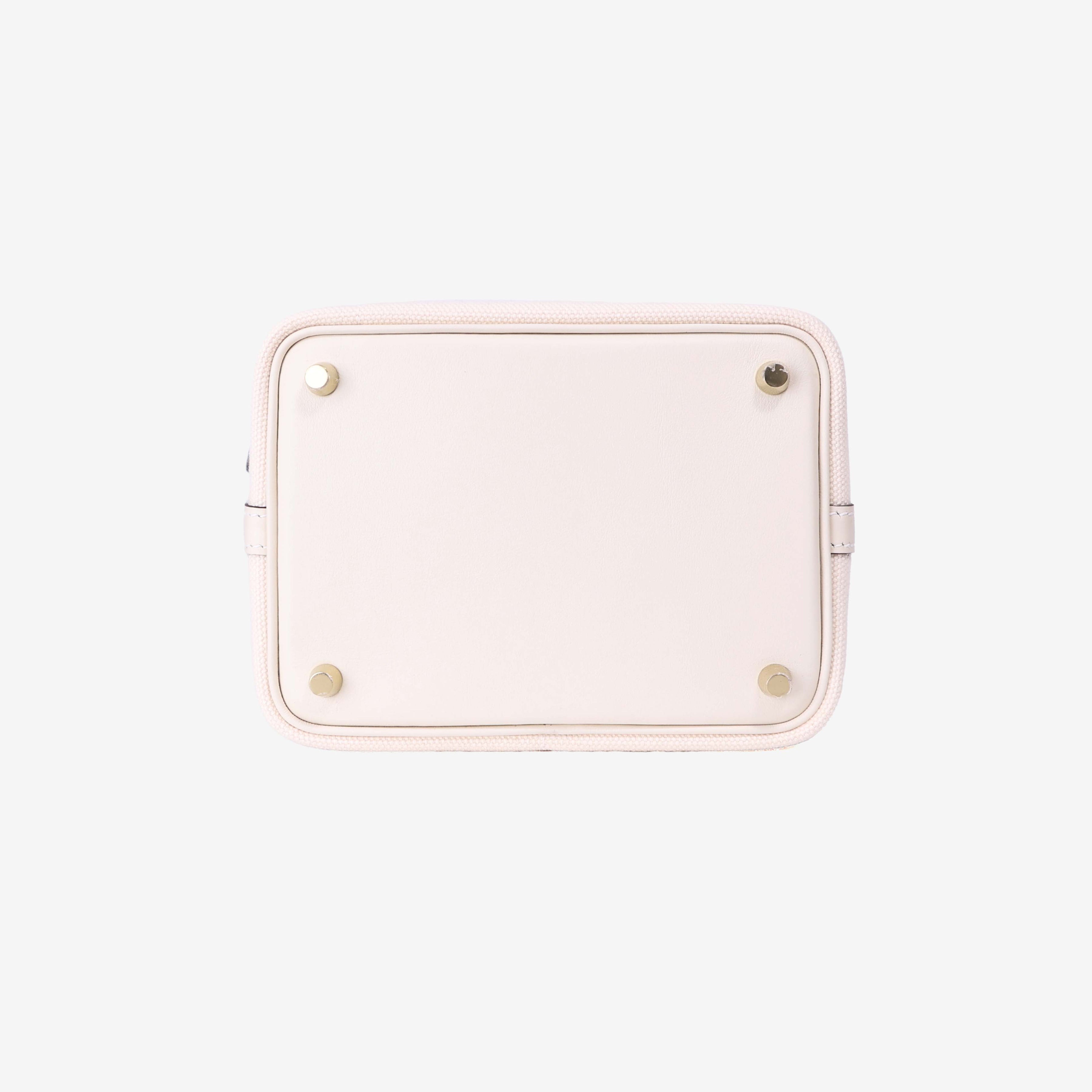 Hermès Picotin Cargo in Nata Swift Leather with Toile Canvas with Gold Hardware bottom view