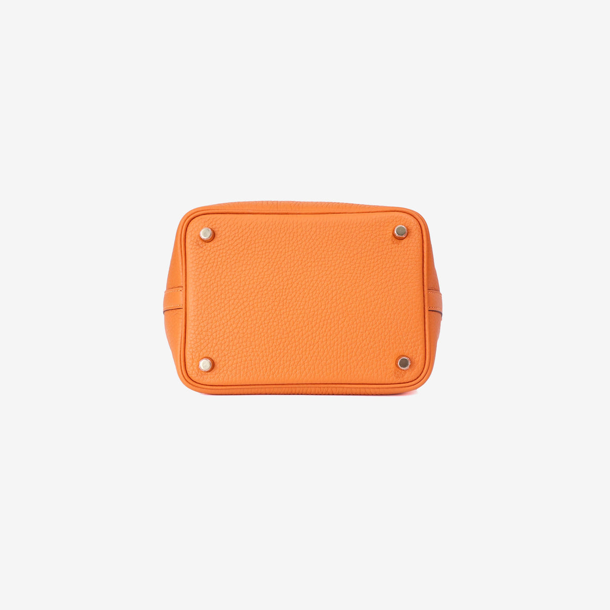 Hermès Picotin 18 Orange Clemence Leather with Gold Hardware bottom view