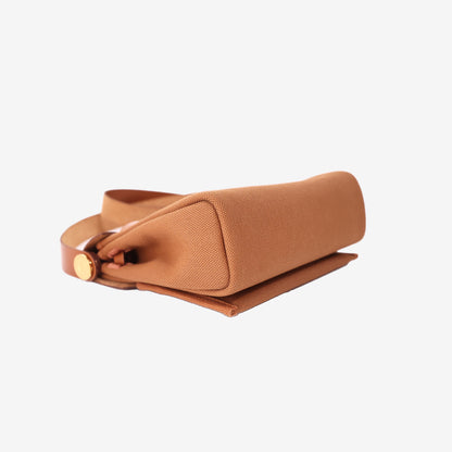 Hermès Herbag Zip Retourne 20 in Naturel Sable/Brown Military Toile Canvas/Vache Hunter Leather with Gold Hardware