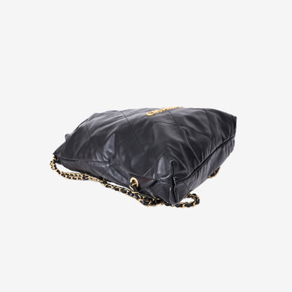 Chanel 22 Bag in Black Lambskin Leather with Gold Hardware