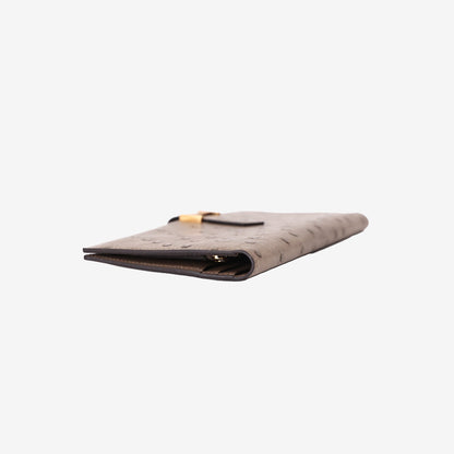 Hermès Béarn Wallet in Grey Ostrich Leather