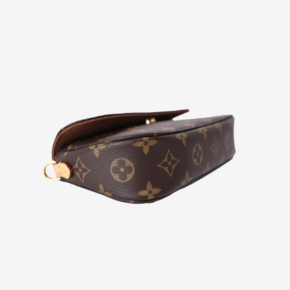 Louis Vuitton Wallet on Chain Bag in Brown Monogram Coated Canvas with Gold Hardware