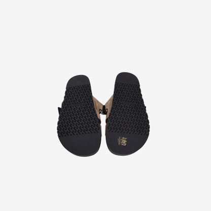 Hermès Chypre Techno-Sandals in Étoupe and Noir Suede Goatskin (Contact to Enquire)