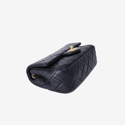 Chanel Mini Classic Flap Bag in Black Lambskin Leather with Gold Hardware