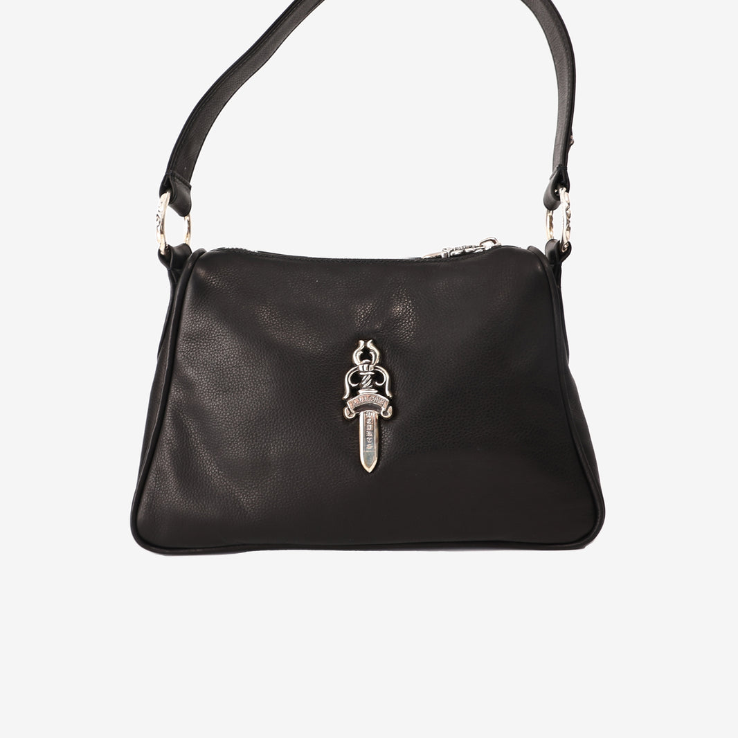 Chrome Hearts Chicken Nugget Bag in Black Leather with Silver Hardware