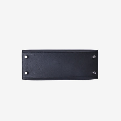 Hermès Kelly 25 in Noir Epsom Leather with Palladium-Plated Hardware