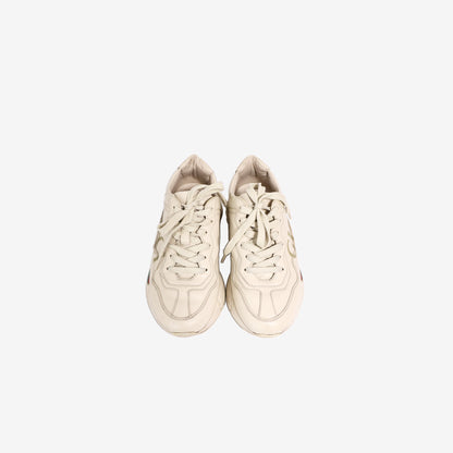 Gucci Rhyton Sneakers in Ivory Calf Leather (Size 37)