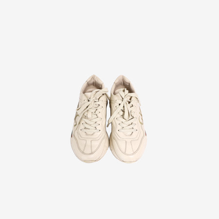 Gucci Rhyton Sneakers in Ivory Calf Leather (Size 37)