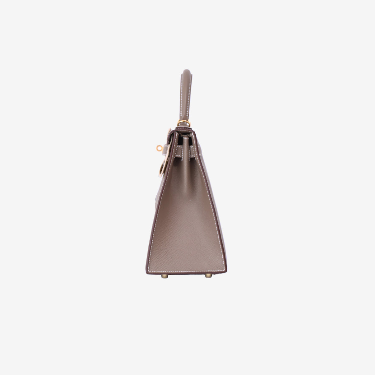 Hermès Kelly 28 in Etoupe Epsom Leather with Gold Hardware side view