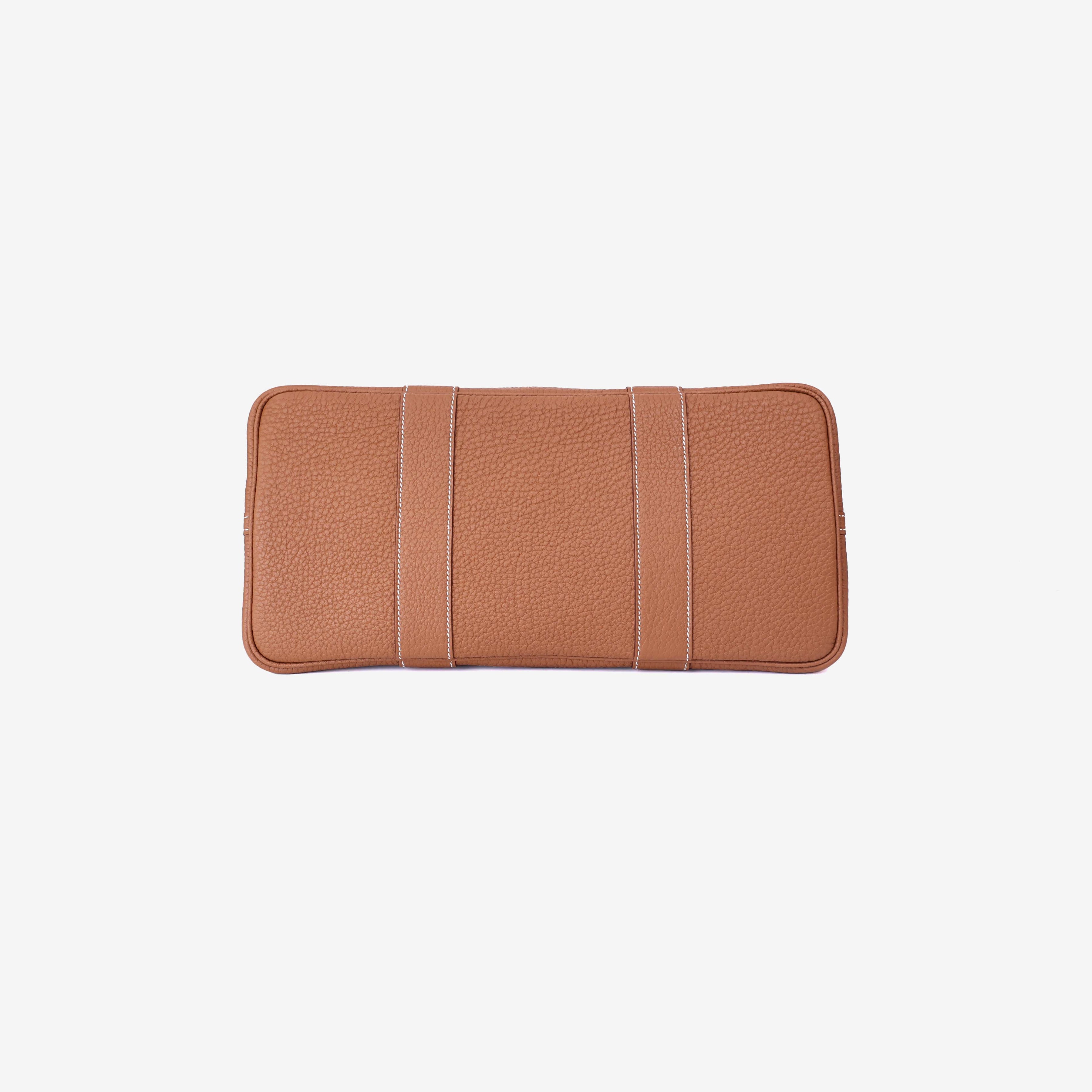 Hermès Garden Party 36 in Gold Negonda Leather with Palladium Hardware bottom view