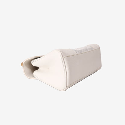 Goyard Saïgon Souple Mini Bag in White Goyardine Canvas with Chevroches Calfskin and Palladium Hardware
