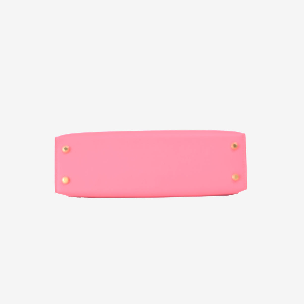 Hermès Mini Kelly 20 in Rose Azalée Epsom Leather with Gold Hardware bottom view