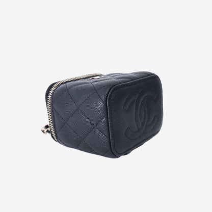 Chanel Classic Vanity Box in Black Caviar Leather with Gold Hardware