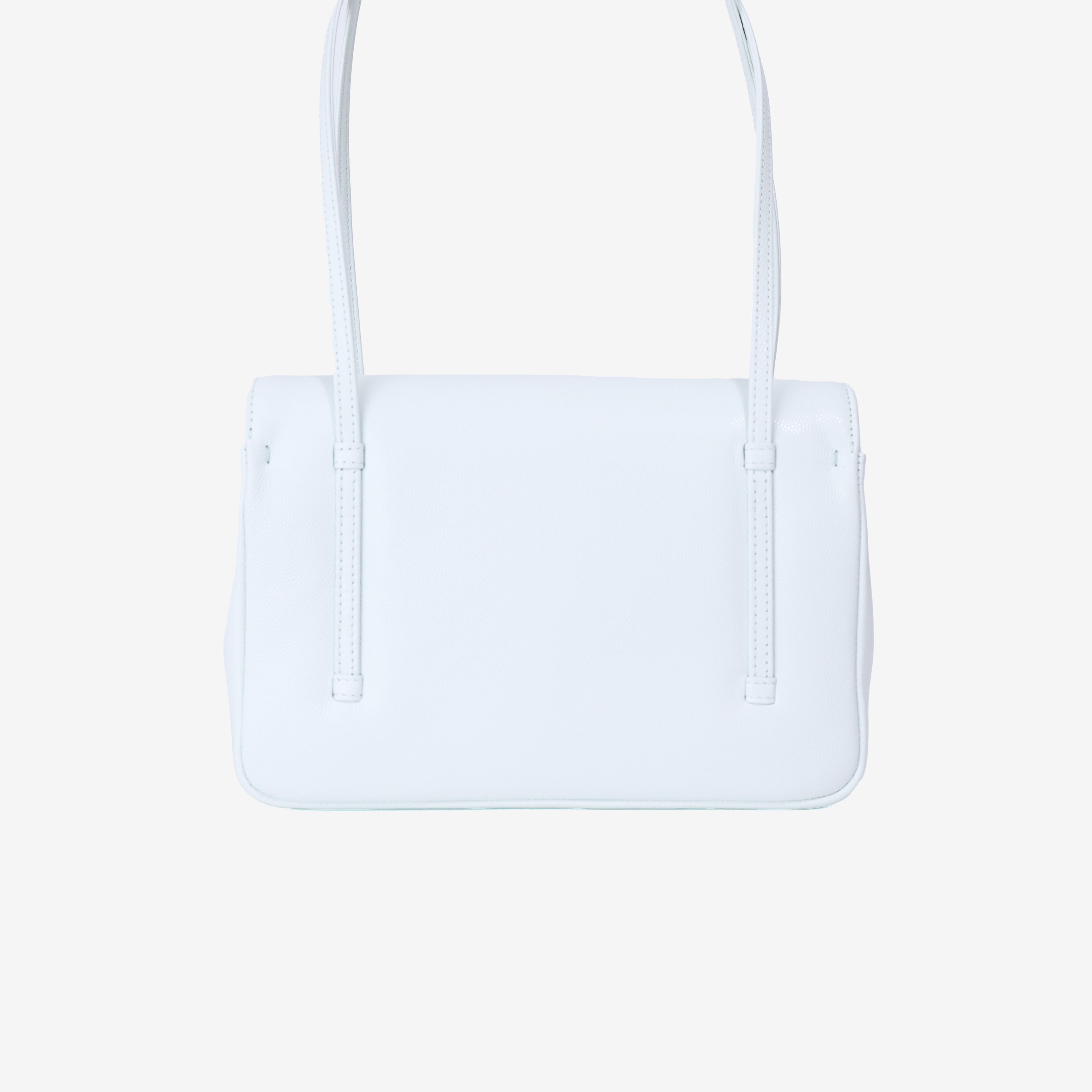 Chanel 26P Preppy Flap Small in Light Blue Calfskin Leather with Gold Hardware back view
