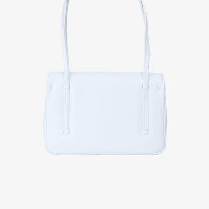 Chanel 26P Preppy Flap Small in Light Blue Calfskin Leather with Gold Hardware back view