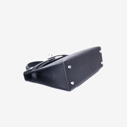 Hermès Mini Kelly in Noir Epsom Leather with Palladium-Plated Hardware