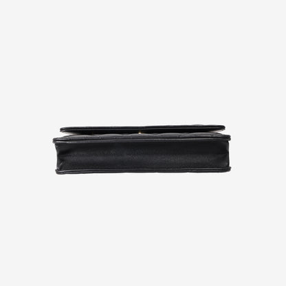 Chanel Wallet on Chain in Black Lambskin Leather with Gold Hardware